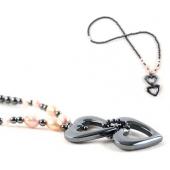 Freshwater Pearl Hematite Heart Pendant Beads Stone Chain Choker Fashion Women Necklace